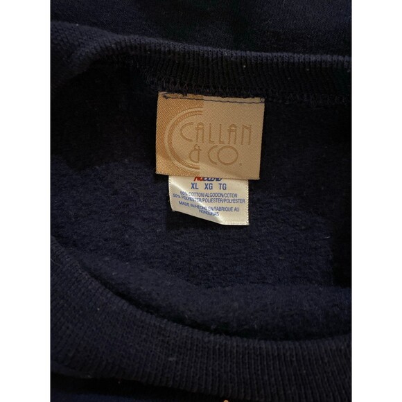 Callan Navy Christmas Sweatshirt  Holiday Reindeer Rudolph on Front Size XL - Picture 5 of 7